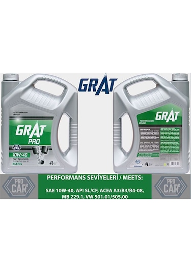 Grat 10W-40 Yarı Sentetik Motor Yağı 4 L