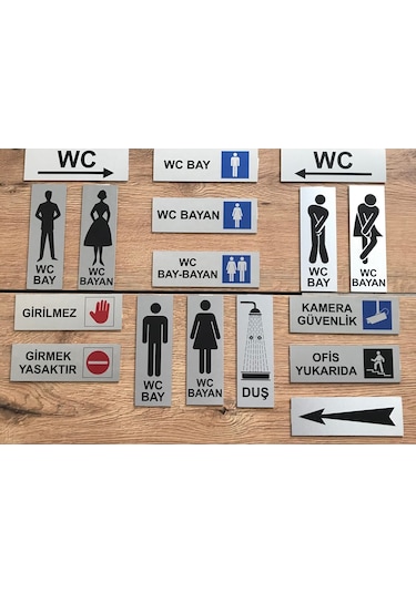 Wc Tuvalet Tabelası Kapı Yönlendirme Levhası 15Cm X 5Cm (374323604)
