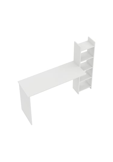 Kitaplıklı Fonksiyonel Çalışma Masası Beyaz