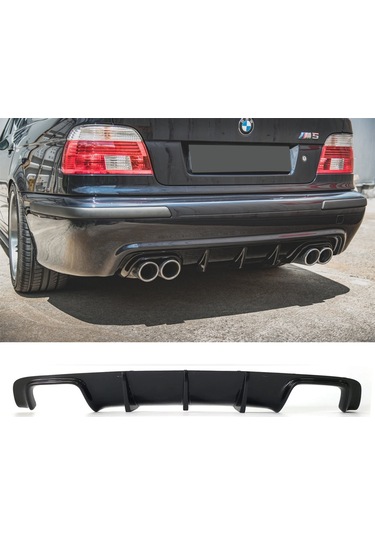 Bmw E39 M5 Difüzör Parlak Siyah Plastik Sağ Sol Çift Çıkış 5 Serisi Arka-difizör-bodykit-ek-karlık