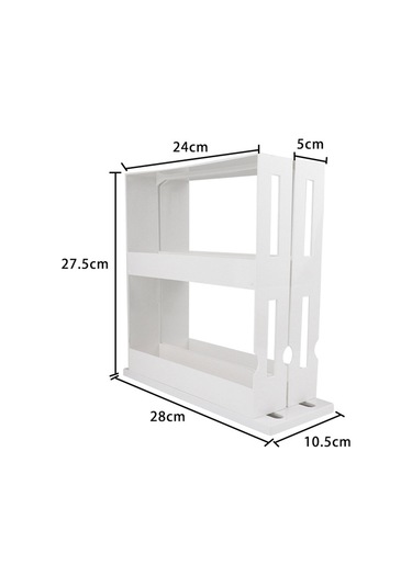 Yaozixa Çekme-tuşma Tipi Beyaz Pp Mutfak Baharat Rafı, İki Satırlı, Kolay Erişim, Alan Tasarrufu, Çeşitli Baharatları Saklama Beyaz