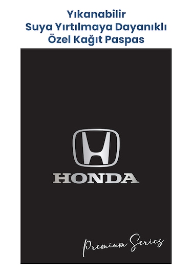 Yıkanabilir Honda Oto Paspas Kağıdı Siyah Gümüş Baskı 50 Adet