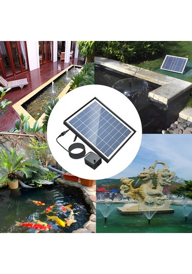 Singree Güneş Enerjili 200l/saat Debili 6.5w Çeşme Pompası - 8 Nozul Ve 6 Mod İle Kuş Banyosu/bahçe/havuz İçin