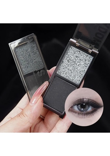 Dumanlı Glitter Mavi Göz Farı Paleti 2 Renkli Kırmızı Siyah Yeşil Mat Göz Farı 01 01 Garden Rose