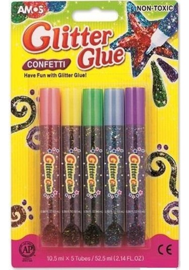 Amos Sımlı Yapıstırıcı Confettı 10.5 ML 5Lı Blıster