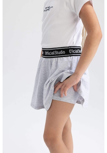 Kız Çocuk Şort Etek Gri