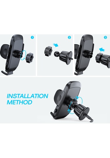 Joyroom Jr-zs259 Hava Firar Kancası Araca Monte 360 Derece Braket Tutucu 4.7-6.9 İnç Cep Telefonu İçin