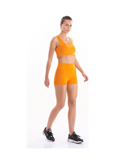 Josejuan Kadın Mini Spor Şort Tayt Yüksek Bel Sıkılaştırıcı 7400-turuncu Turuncu