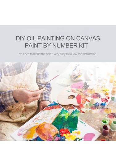 Xiyyadms 30x40cm Dıy Rakamlı Boyama Tablosu - Papatya Desenli Dekoratif Yağlı Boya - Çerçevesiz Gx3328