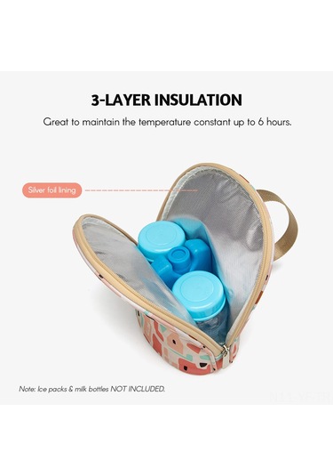 Yifomall Pembe Anne Sütü Soğutma Çantası - Isı Yalıtımı, Su Geçirmez, 2 Adet 240ml Ve Altı Biberon İçin, Çok Fonksiyonlu Depolama Çantası Pembe