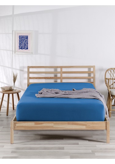 %100 Pamuklu Tek/çift Kişilik Lastikli Çarşaf Fitted Jersey Penye Çarşaf Lacivert