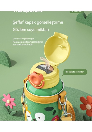 Aurora Çocuk Termos Badağıpaslanmaz Çelik Suısıcısısısısısısıstani Anti-fallörenci Su Bardağı Yeşil