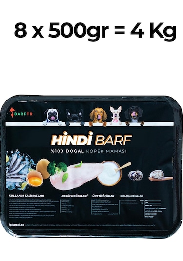 Hindi Barf Yetişkin Köpek Maması 8 x 500 G