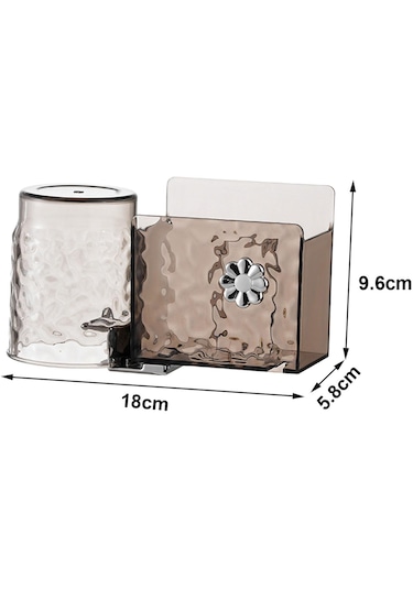 Homyl 3 In 1 Diş Fırçası Tutucu Çok Amaçlı Kolay Kurulum Gri