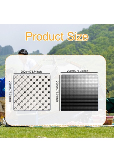 Homyl Piknik Battaniyesi Su Geçirmez Büyük Katlanabilir Plaj Siyah Beyaz Izgara Çok Renkli