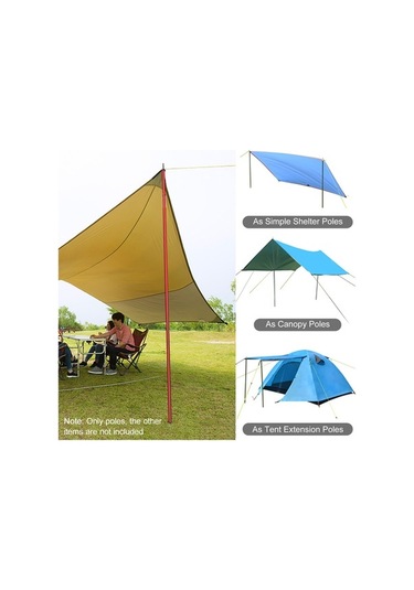 Novahub Kırmızı/siyah 6061 Alüminyum Çadır Direği, 16/19mm Çap, 207/47cm, Siyah Kapaklı Siyah