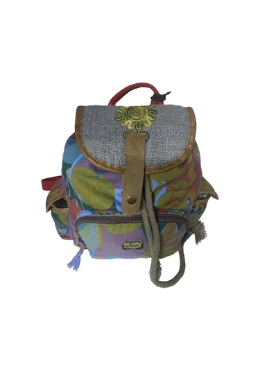 Kaliteli Tek Gözlü Vintage Salaş Disayn Unisex Sırt Günlük Okul Gezi Kamp Trekking Çantası 29cmx36cm Mor