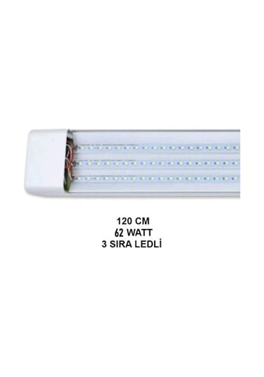 Şanled Şan Led 62 Watt 120 Cm Yatay Led Bant Armatür-trafolu Beyaz Işık1 Adettir Şeffaf