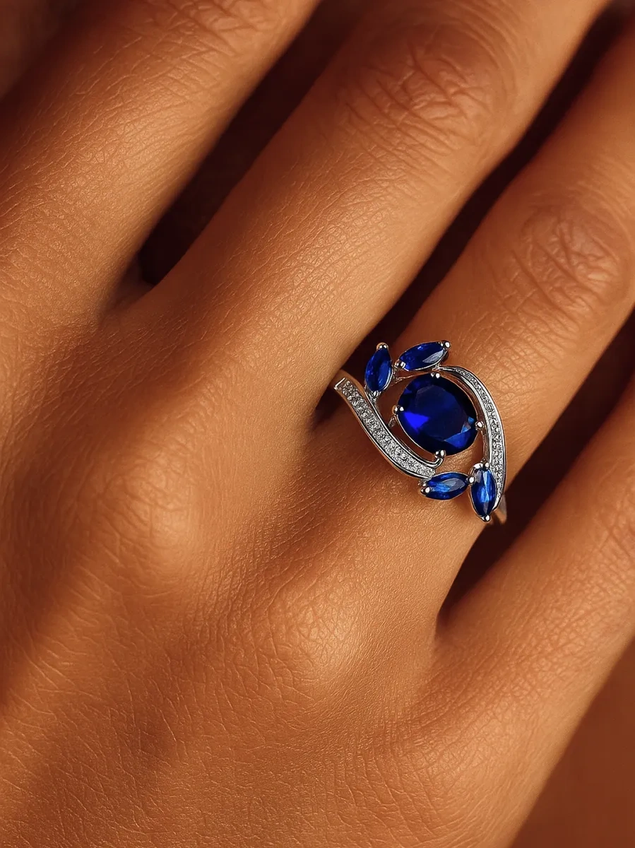 Lapshov Safirli Gümüş Yüzük 50206385 Mavi