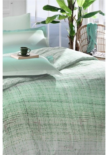 Özdilek Çift Kişilik Yeşil Weave Ranforce Nevresim Takımı Renkli