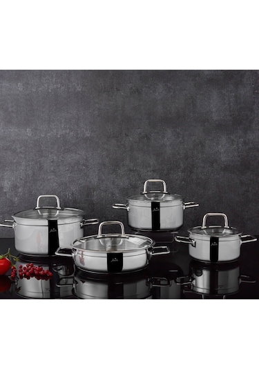 Jumbo Modena 6376 Çelik Tencere Takımı 8 Parça