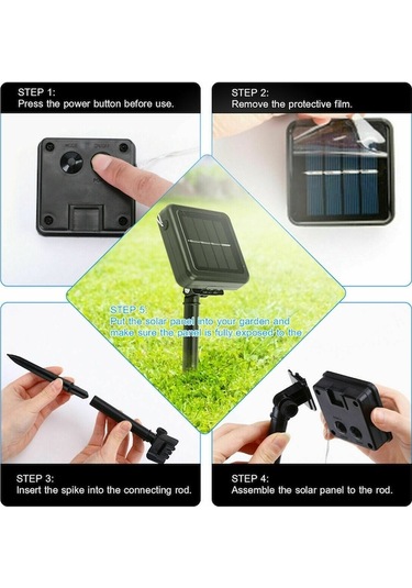 Moly Yeşil Güneş Enerjili Bahçe Partisi Dekorasyon Işığı 20m 200 Led 8 Fonksiyon Ip65 Otomatik Nikel Hidrojen Pil Yeşil