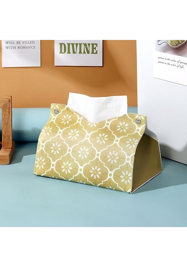 V-1 Adet Deri Doku Kutusu İskandinav Araba Doku Kutusu Ins Ev Oturma Odası Dekorasyon Yatak Odası Mutfak Masaüstü Saklama Kutusu Peçete Tutucu