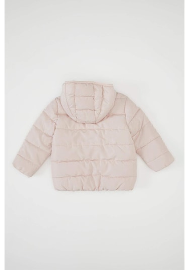 Defacto Kız Bebek Su İtici Beli Lastikli Kapüşonlu Şişme Mont C5317A524AUPN364 Pembe