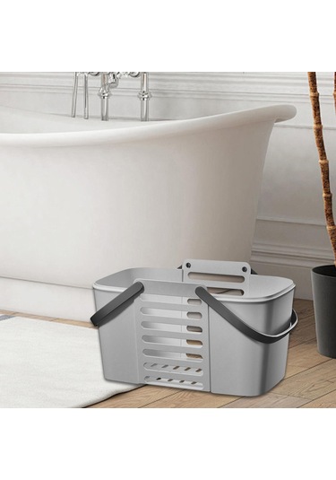 Homyl Duş Sepeti, Tahliye Delikli Ev Depolama Spor Salonu Gri