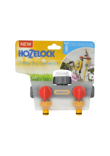 Hozelock 2252H Çift Yönlü Vanalı Musluk Bağlantısı  1/2" - 3/4" - 1"