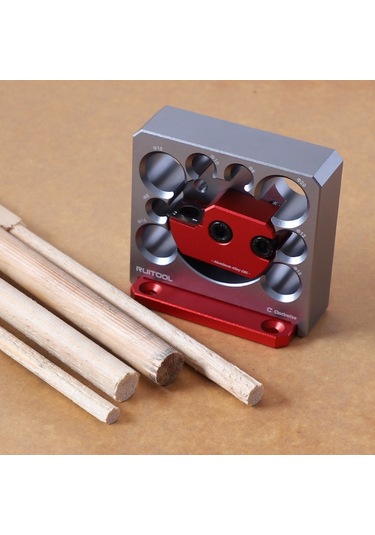 Sones Ruıtool 8 Adet / Set Ayarlanabilir 8 Delikli Matkap Yuvarlama Ağaç İşleme Kendin Yap Aletleri, Renk: Gümüş Ve Kırmızı