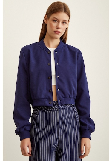 Never More Astarlı Çıt Çıtlı Mont Lacivert