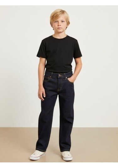 Zekids Erkek Çocuk Geniş Paça Denim Pantolon-16640 Renkli