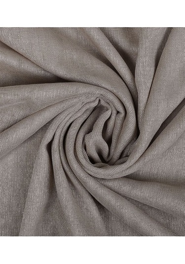 Damla Keten Görünümlü Leno Tül Perde Pilesiz Bej