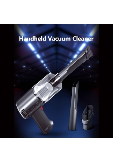 Shineyee Kablosuz Araç Süpürgesi - Usb Şarjlı 5000pa Güçlü Emiş, 1200mah Pil İle 30 Dakika Kullanım