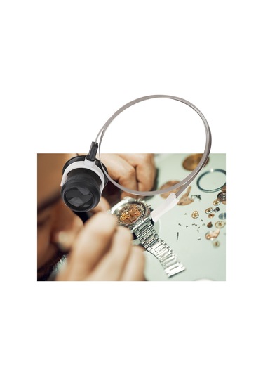 Folinda Saat Tamiri İçin 5x Büyütec, Başlıklı Gözlük, Ellerden Bağımsız, Hafif Ve Dayanıklı, Saatçi Gereci