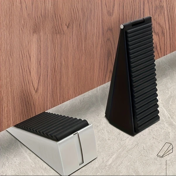 Hightower Silvery Heavy Duty Paspas Kapı Stoppır: Rüzgara Dayanıklı Siyah Kauçuk Kapı Takozu