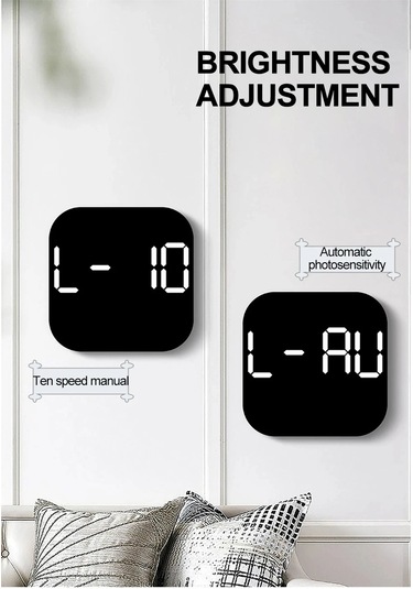 Zilinn Dijital Duvar Saati Led Çalar Saat Zamanlama Fonksiyonlu Büyük Ekran Oturma Odası Ofis Yatak Odası Dekoru İçin Uzaktan Kumandalı Saat Üç Renkli-107 Çok Renki