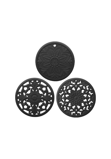 Suntek Magideal 3/set Isı Yalıtımlı Silikon Sıcak Pedler Tezgah Siyah