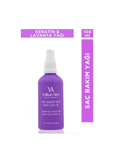 Volkan Ates Natural & Beauty Lavanta Yağlı & Keratinli Saç Bakım Yağı Cam Şişe 100 Ml