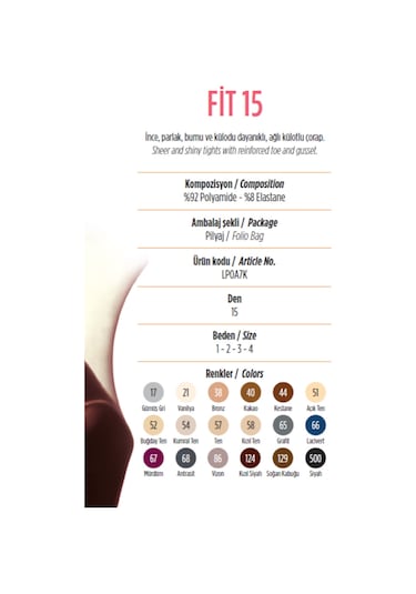 Penti Fit 15 Külotlu Çorap Ten
