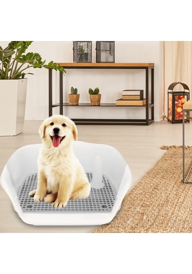 Homyl Kapalı Köpek Lazımlık Tepsisi Küçük Ve Beyaz-gri