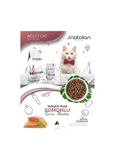 Anatolian Premium Somon Etli Yetişkin Kedi Maması 10 KG