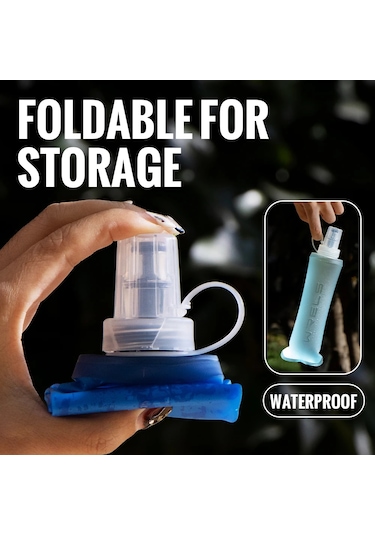 Wrels Yumuşak Şişe Katlanır Katlanabilir Su Şişesi Tpu Bpa Ücretsiz Açık Spor Dark Blue 500ml Dark Blue 500ml