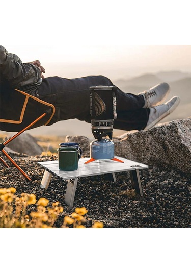 Haegs Portatif Küçük Masa Alüminyum Hafif - Plaj, Piknik, Kamp, Balıkçı, Outdoor Küçük Sehpa Masa - Gümüş