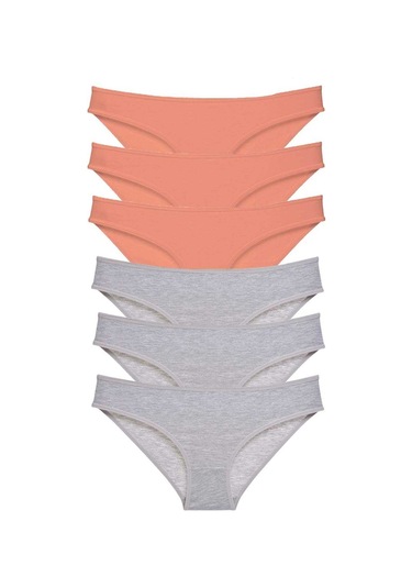 6 adet Süper Eko Set Likralı Kadın Slip Külot Pudra Gri RYL-EKO6022 Gri - Pudra