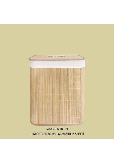 Yps10 G/8 Dikdörtgen Bambu Çamaşırlık Bambu