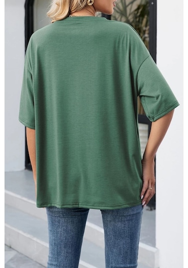 Unisex Brooklyn Baskılı T-shirt Yeşil