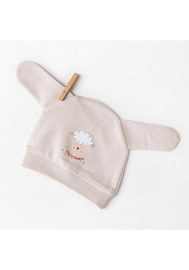 Andywawa Bebek Tinny's Sheeps 2'li Şapka Set Ac26157 Beige
