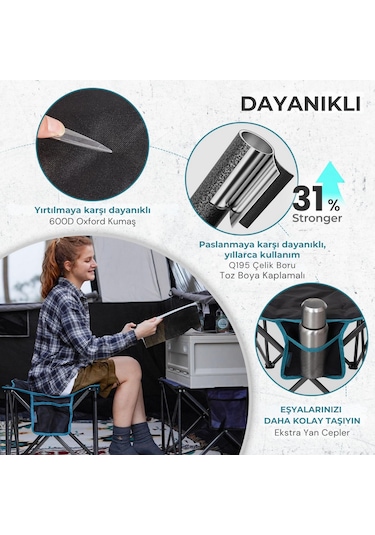 Fundango Cozy Stool Plus Ultra Konforlu Destekli Katlanır Tabure Black Siyah